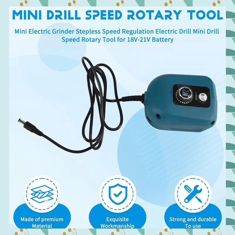 

A71P Mini Electric Grinder Stepless Speed Regulation Electric Drill Mini Drill Speed Rotary Tool For 18V-21V Battery