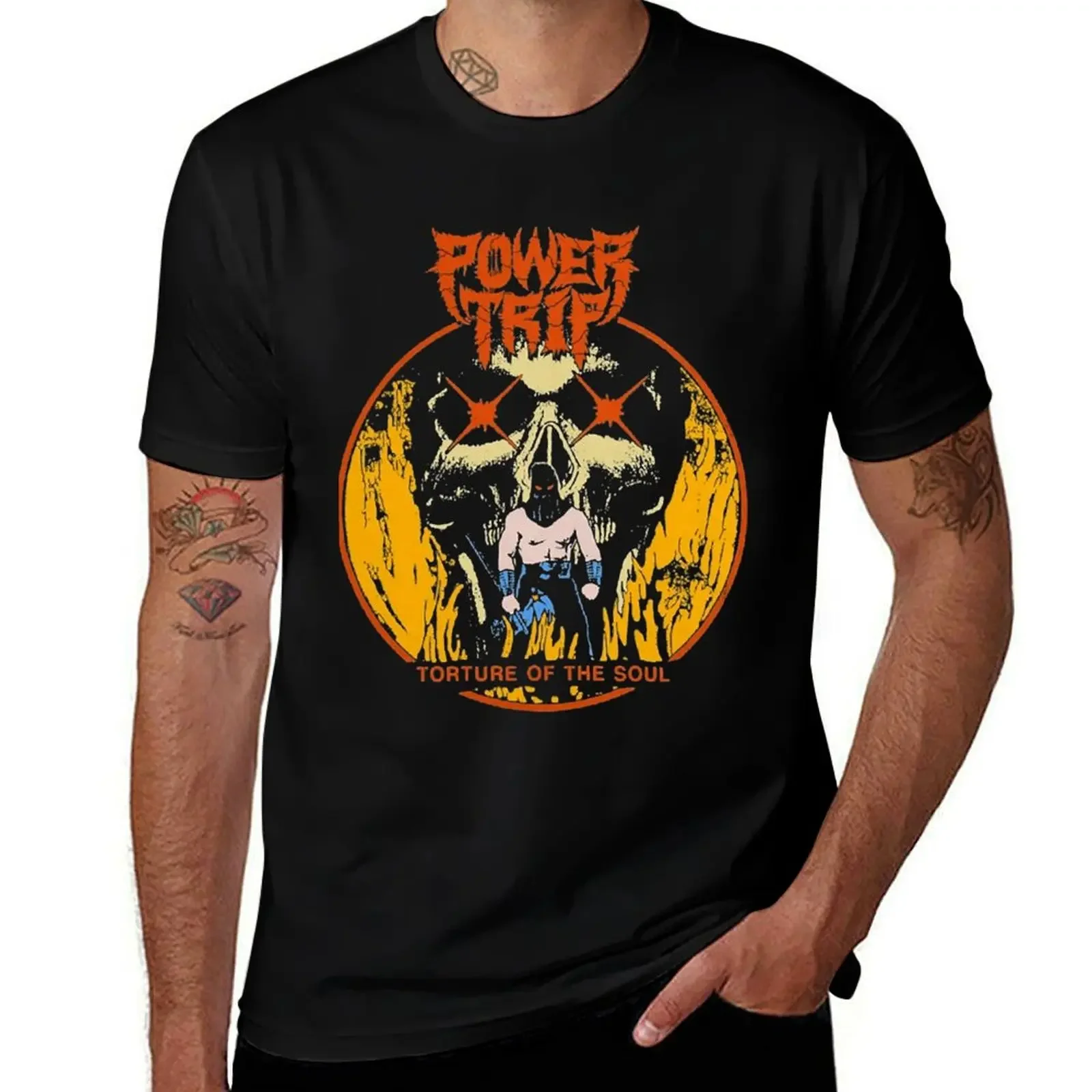 torture power soul T-Shirt heavyweights funny shirt cotton mens workout shirts