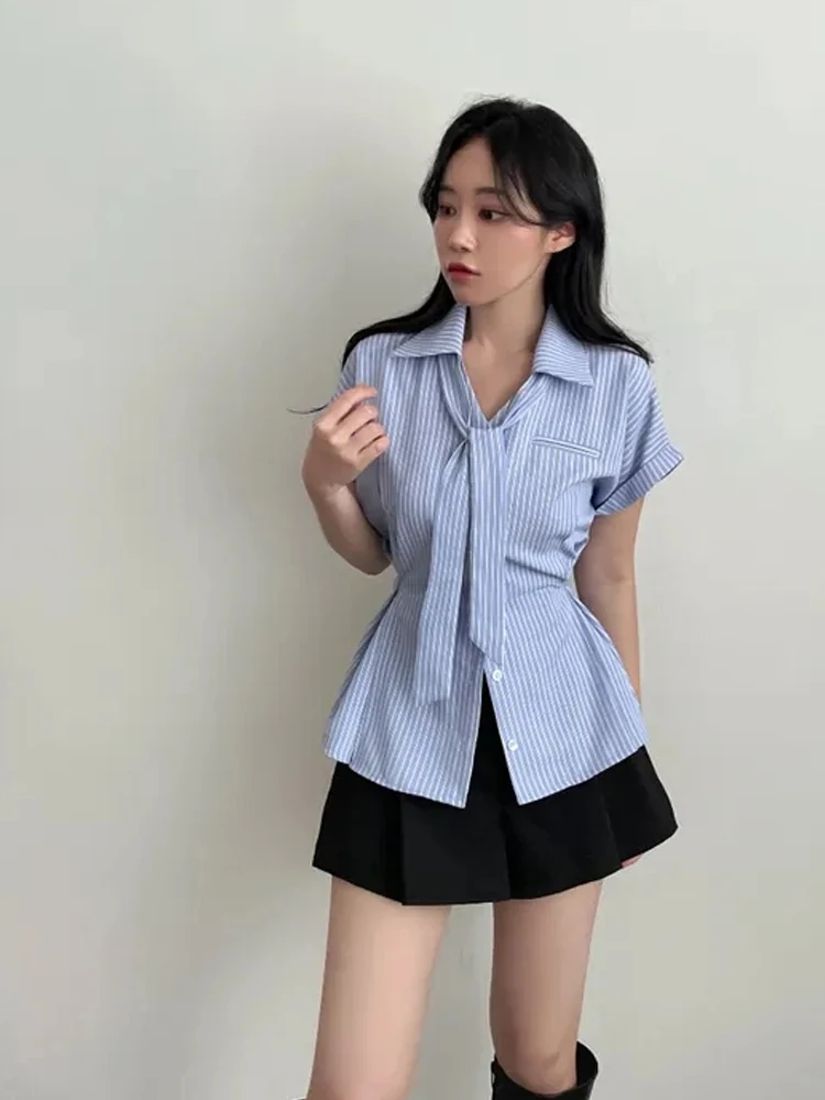 สลิมมิ่ง โน๊ต ไออาร์ทเสื้อผ้าผู้หญิงฤดูร้อนคอปกย้อนยุคปุ่มเดียวเก๋ระดับไฮเอนด์ความรู้สึกระดับท็อปเวอร์ชั่นเกาหลีสลิมฟิต