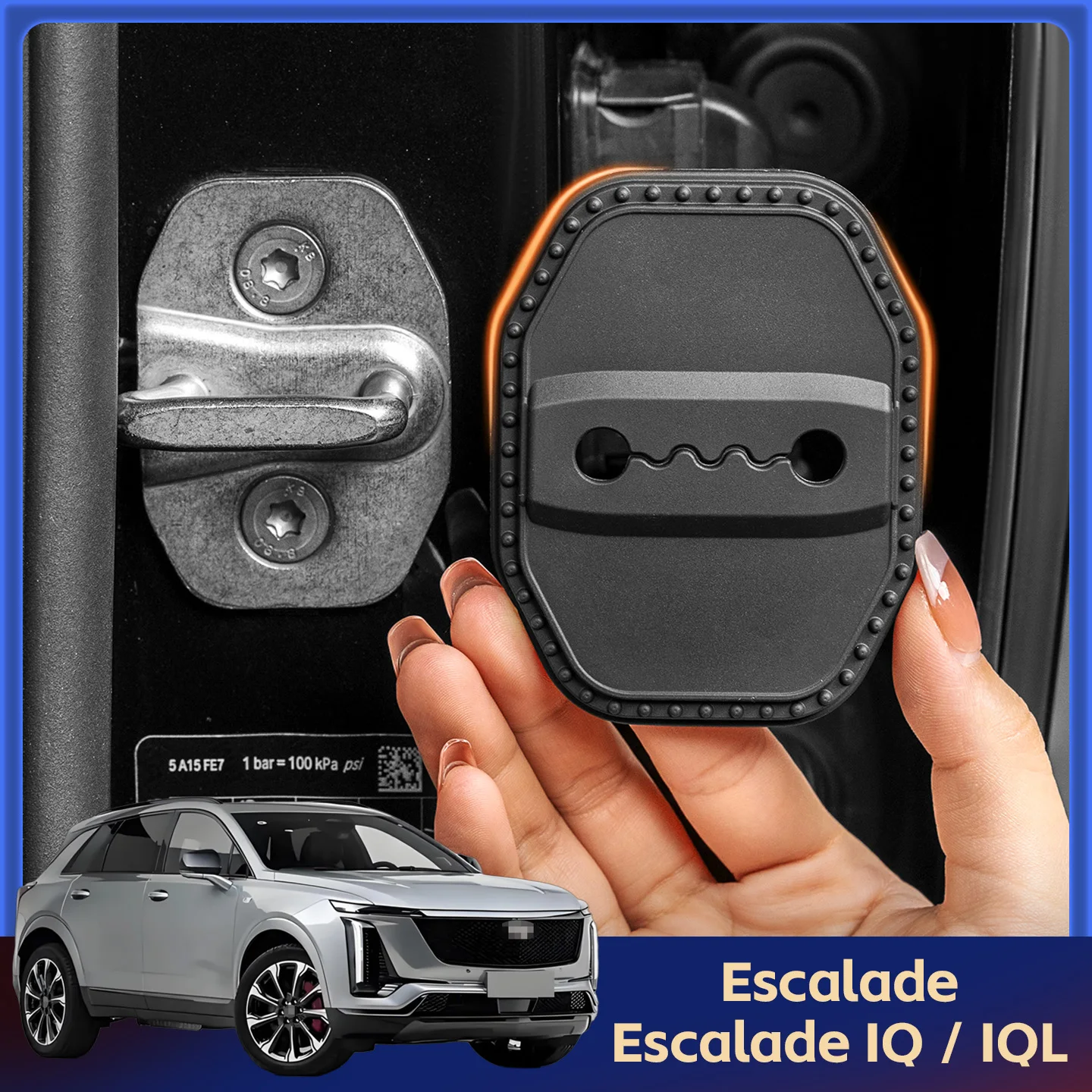 

2/4Pcs Silicone Car Door Lock Cover Protective Decoration Case For Cadillac Escalade Escalade IQ / IQL