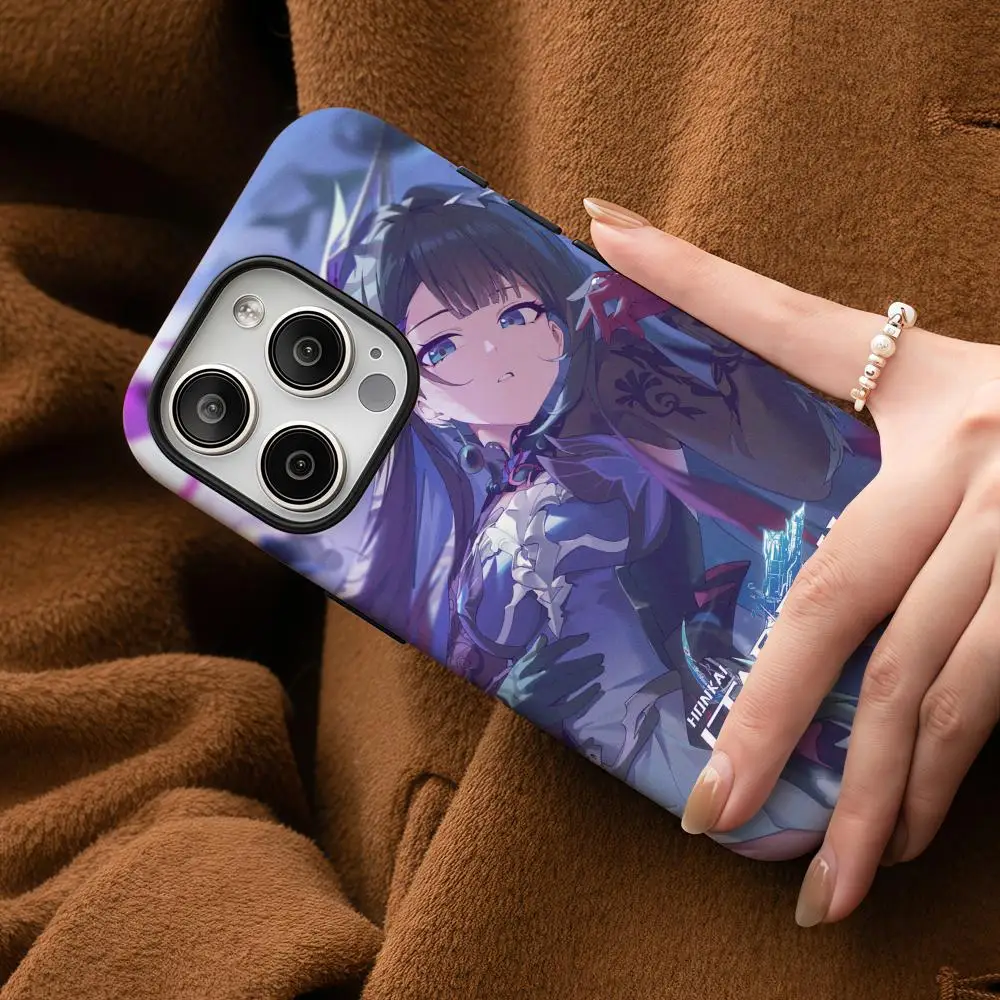 Чехол для телефона Hysilens Honkai Star Rail для Samsung Galaxy S25 24 23 22 Ultra Plus A56 36 26, глянцевый двухслойный жесткий корпус HD