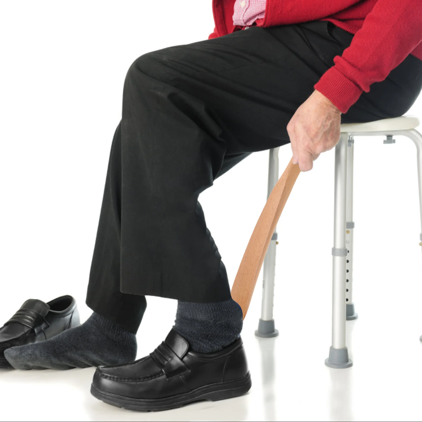 

2Pcs Beech Wood Shoe Horn Long Handle Shoe Put on Helper for Seniors Pregnant Women Household Travel Multipurpose Solid Wood