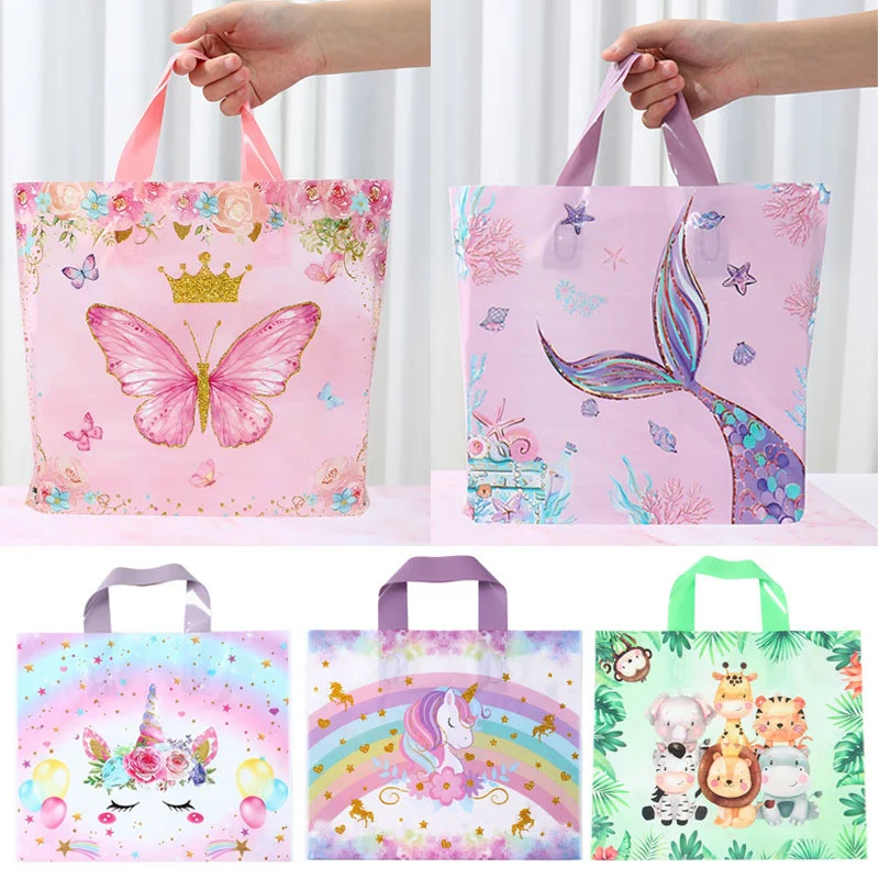 Paquete de 25 Bolsas de Regalo para Fiestas, Bolsas de Papel Portátiles con Asa, Bolsas Resistentes para Dulces, para Cumpleaños, Bodas, Baby Showers, Recuerdos de Festivales
