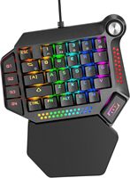 One-Handed Mechanical Gaming Keyboard - Blue Switches RGB Backlit 35Keys Portable Mini Gaming Keypad - Ergonomic Game Controller