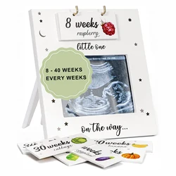 Sonogram Picture Frame-Weekly Fruit & Vegs Pregnancy Milestone,Ultrasound Picture Frame,Pregnancy Gifts For Expecting Parents