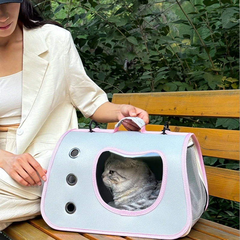 Bolsas portátiles para gatos, bolsa de transporte para perros, bolsas de transporte transpirables de malla para perros pequeños, bolso plegable para gatos, bolsa de transporte para mascotas de viaje