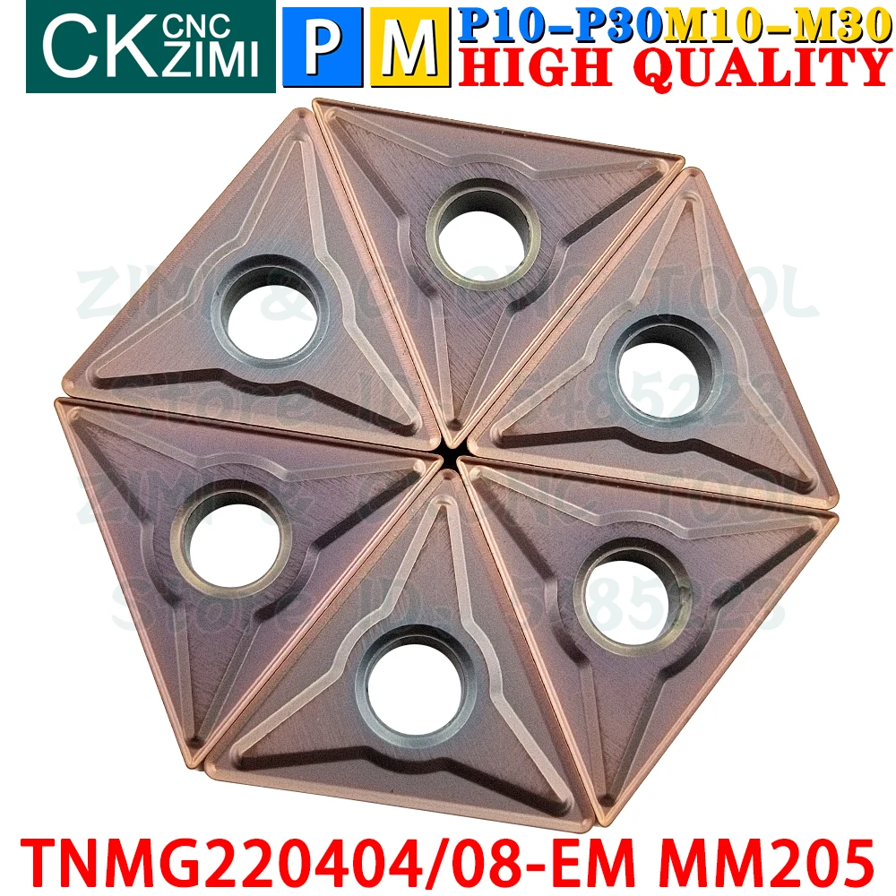 

TNMG220404-EM MM205 TNMG220408-EM MM205 Carbide Inserts External Turning Inserts Tool TNMG CNC metal lathe Turning cutter tool