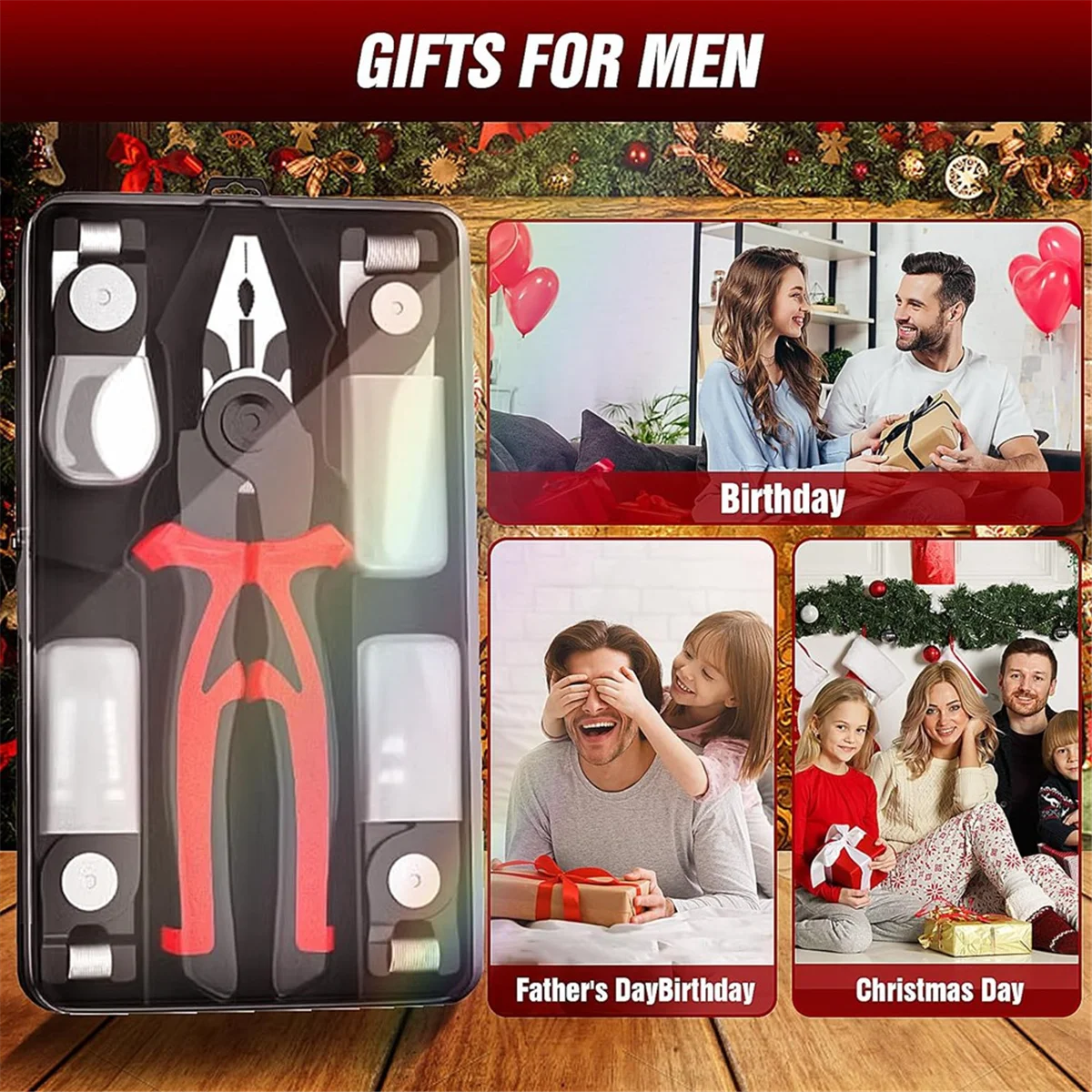 AA26P 5-In-1 Replaceable Pliers Tool, Multifunctional Tool - with Wire Strippers, Crimping Pliers, Shears, Birthday Gift