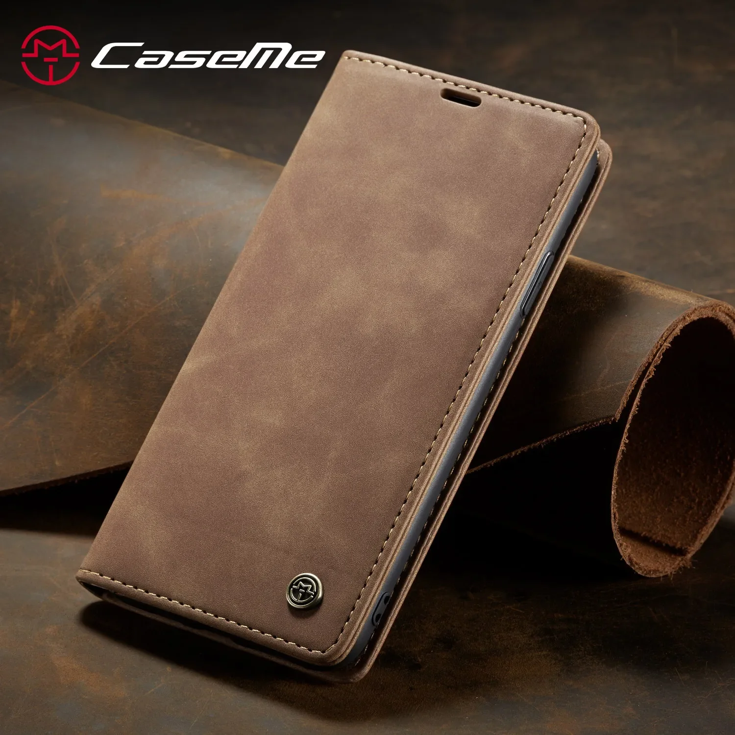 

Leather Case for iPhone 12 11 Pro X XR XS Max,CaseMe Retro Purse Luxury Magneti Card Holder Wallet Cover For iPhone 8 7 6 Plus 5