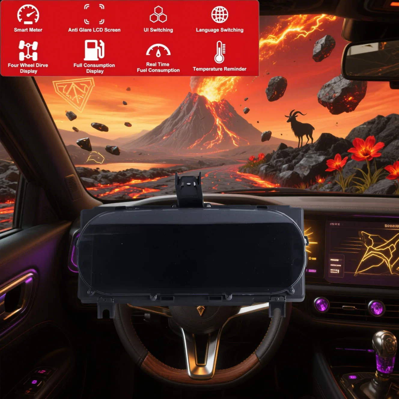 12.3 بوصة مجموعة أدوات رقمية لاند روفر ديسكفري سبورت 2015-2019 Carplay لوحة القيادة قمرة القيادة الافتراضية LCD عداد السرعة