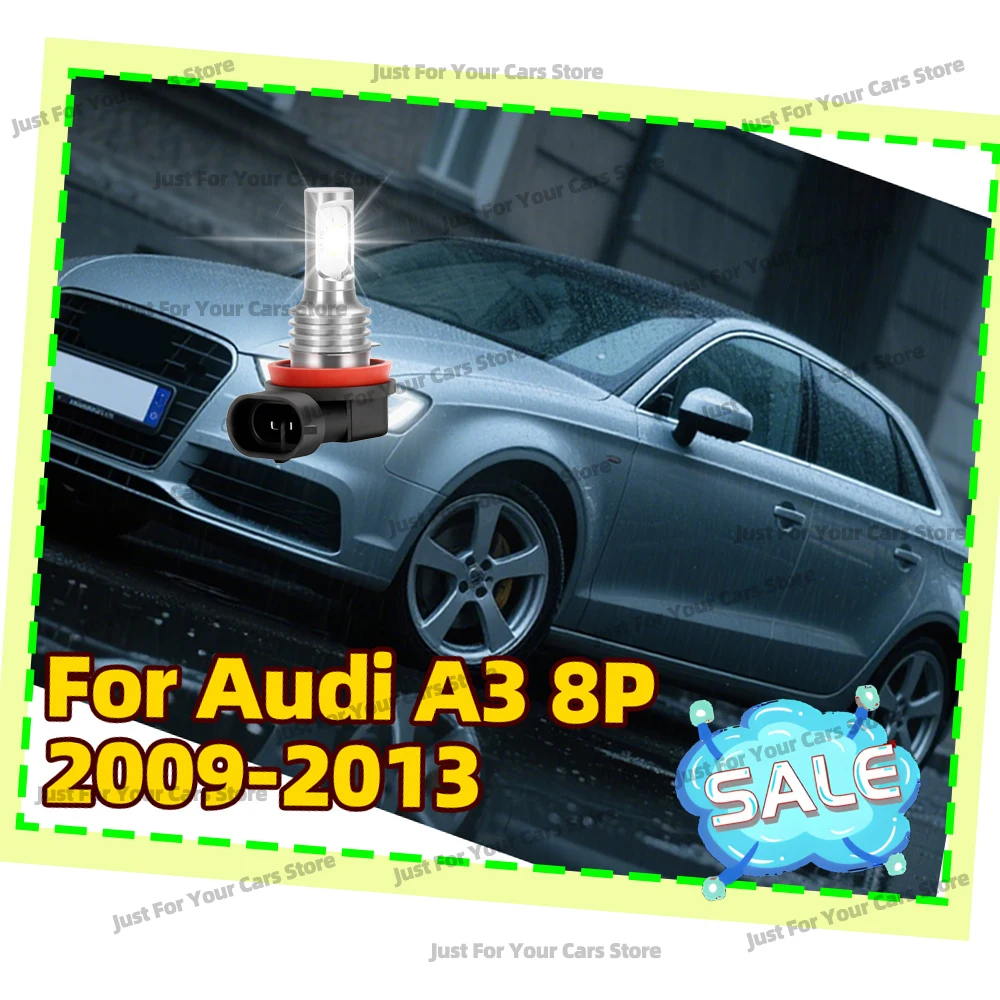 

2x Car LED H8 H11 Fog Light Bulbs 6000K For Audi A3 8P 2009-2013 2010 2011 2012 Bright White Fog Lamps 12V Plug&Play Accessories