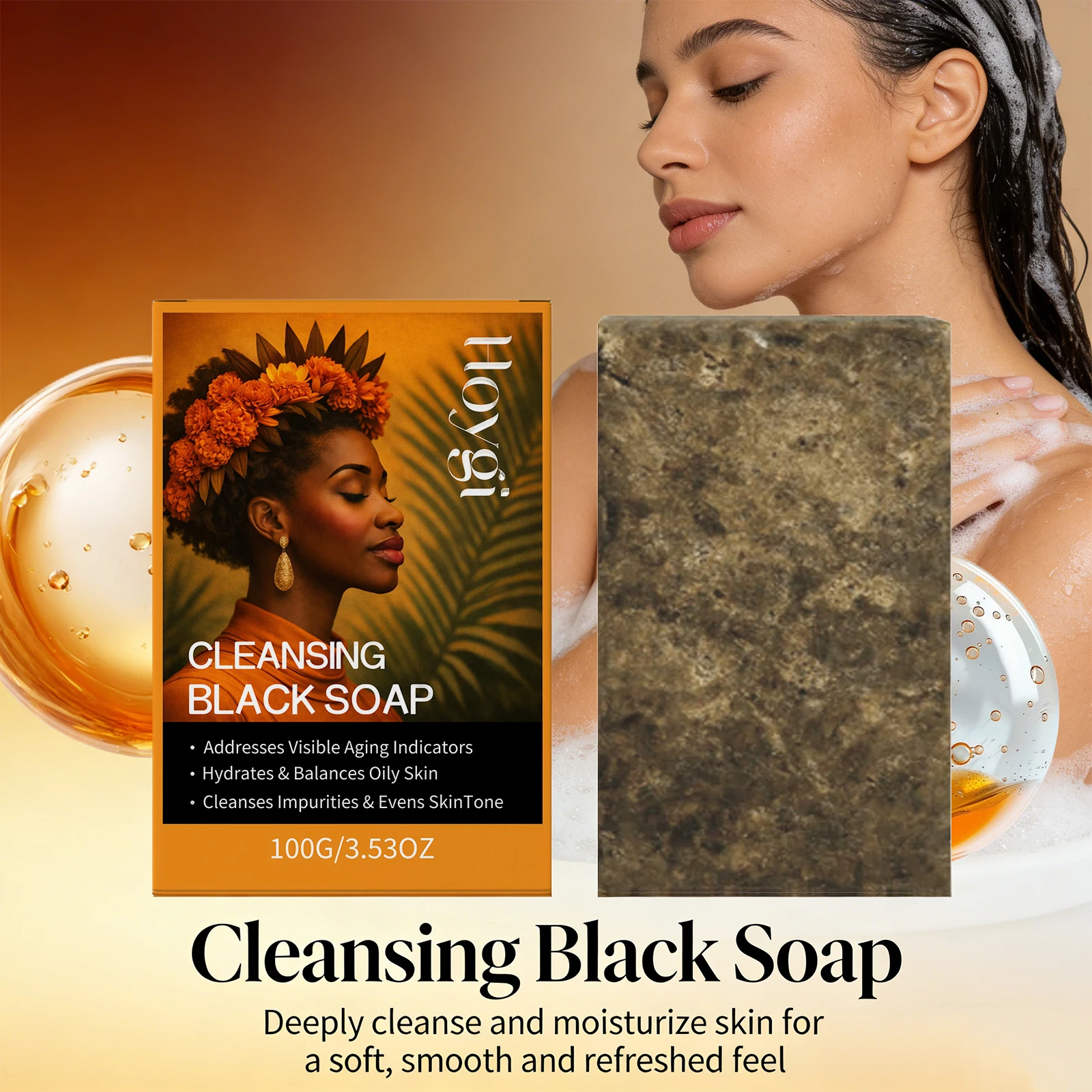 

Body Cleansing Soap Deep Cleaning Pores for Body Skin Exfoliation Oil Control Brightening Renews Skin Moisturizing Bath Soap