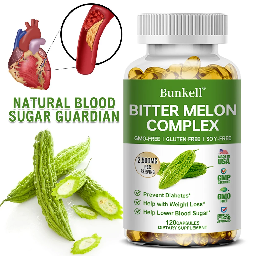 Bitter Melon Extract, 2,500 mg Per Serving, Supports Glucose Metabolism to Help Lower Blood Sugar, 120 Capsules