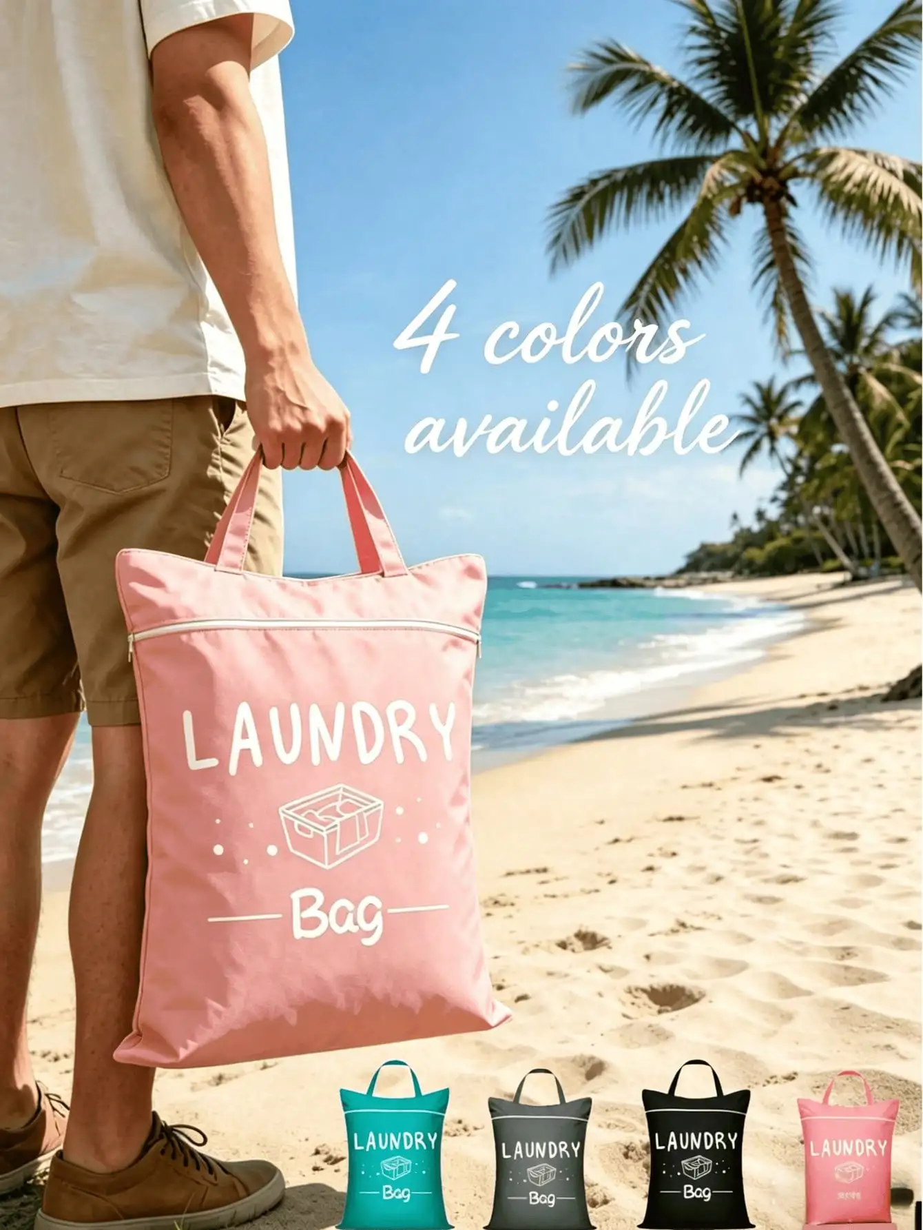 

Washable Travel Laundry Bag Suitable For Wet/Dry Clothes, Swimwear, Dirty Clothes, Travel Essentials Bag For Travel, Gym, Fitnes