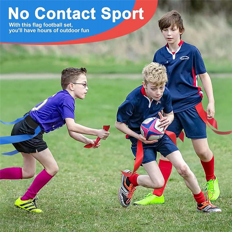 B93B-플래그 풋볼 벨트 유소년 터치다운 게임 플래그 캡처 스트리머 허리 플래그