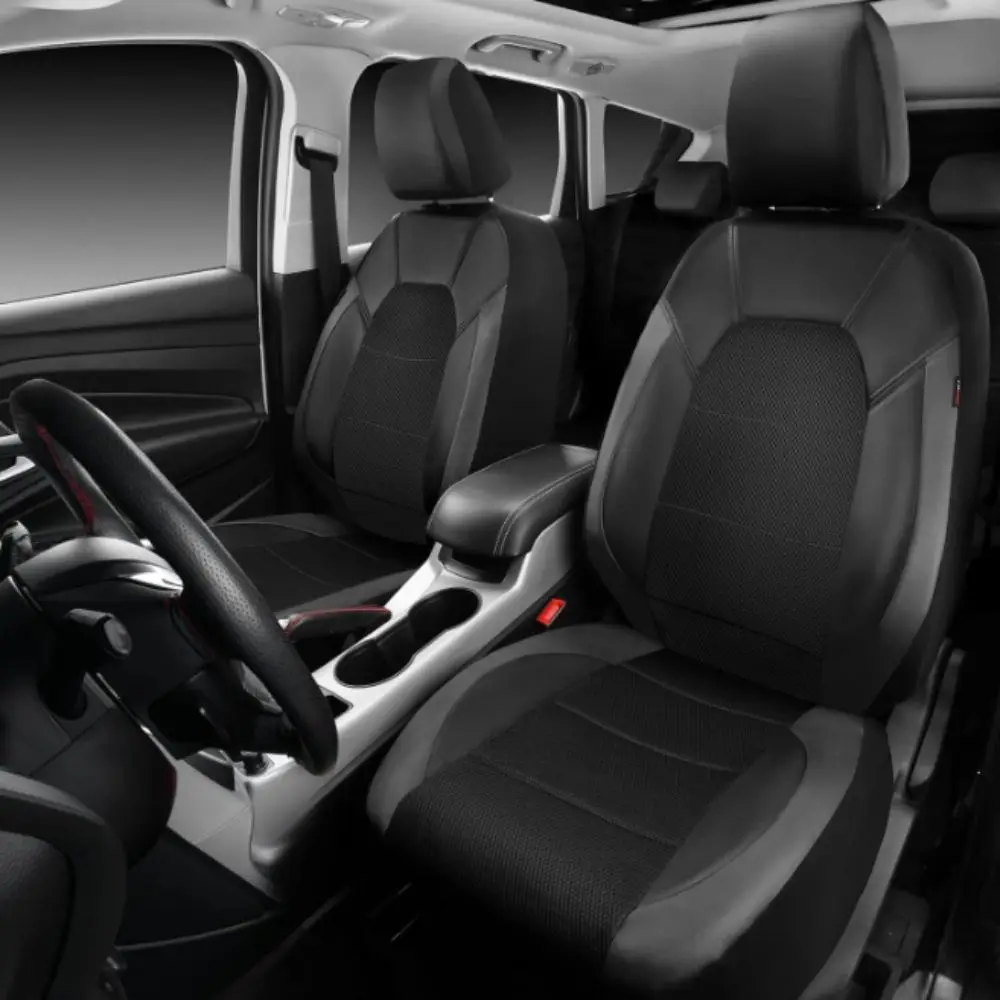 PU Leather Car Seat Cover Waterproof Quilted Seat Cushion Cover Full-Wrapped Sandwich Stitching Universal Car Seat Cover