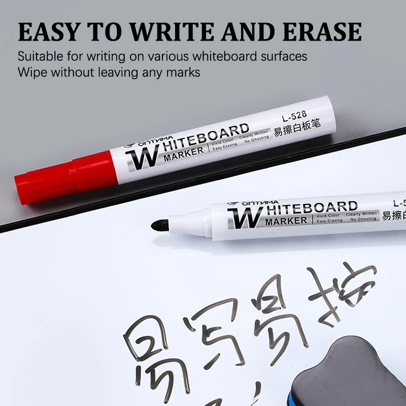 4Pcs Clear Handwriting Easy Erasure Whiteboard Pen Graffiti Blackboard Pen High Capacity Office Teaching Pen Water Based Marker