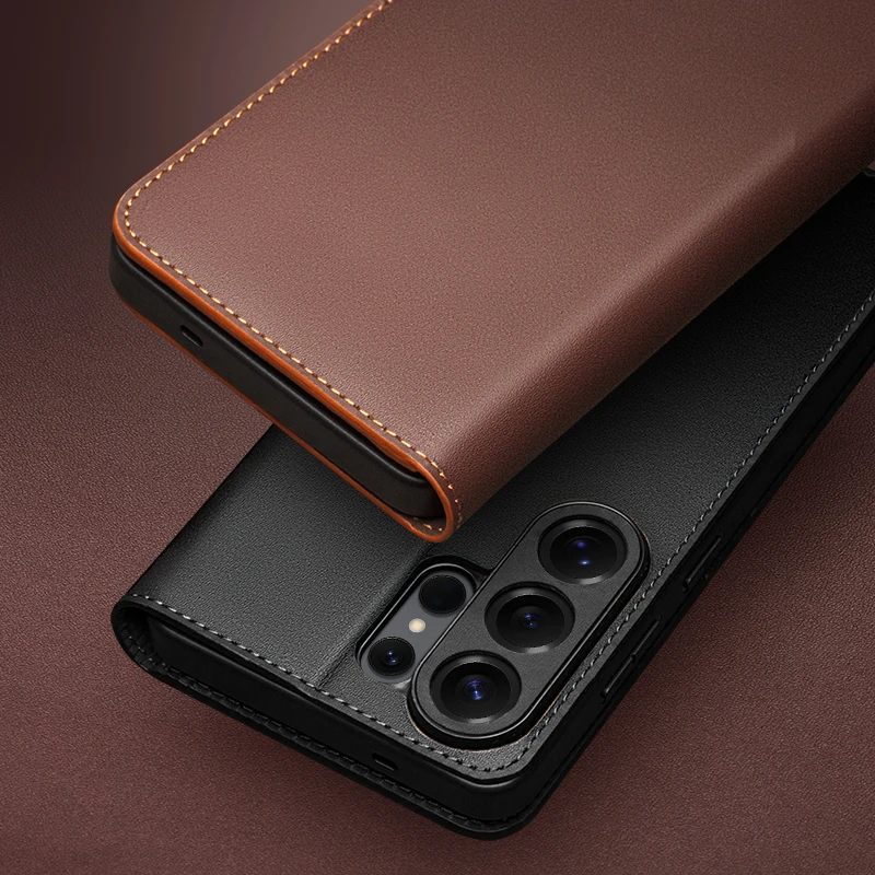 

Чехол QIALINO из натуральной кожи для телефона Samsung Galaxy S26 S25 + Plus, ультра деловой стиль, модный роскошный чехол с отделениями для карт