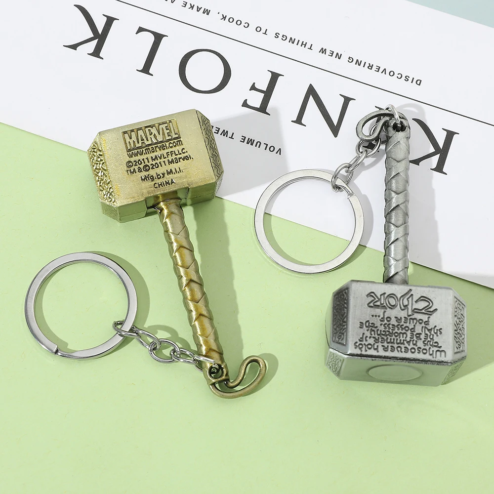 Trendiger Avengers Thor Mjolnir Schlüsselanhänger - Superhelden-Thor-Schlüsselhalter Rucksack-Accessoire für Filmfans Persönliches Geschenk – Detail 13