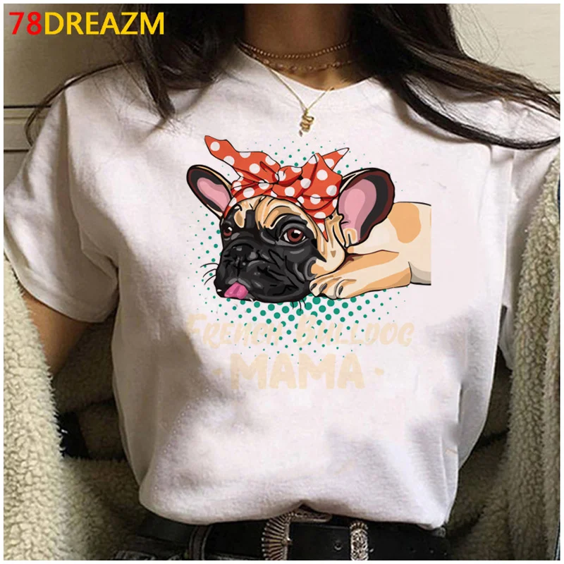 

French Bulldog t shirt clothes women print graphic tees women grunge tumblr Korea crop top t-shirt ulzzang