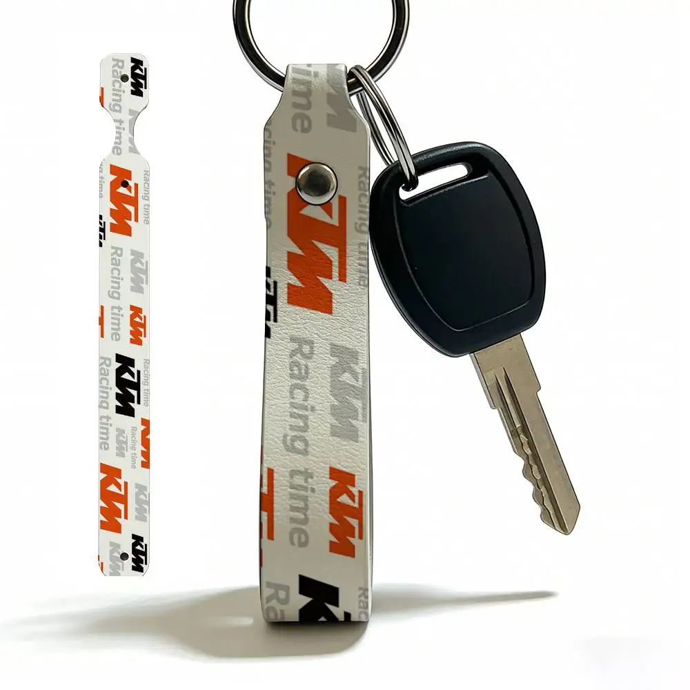

For KTM PU Leather Motorcycle Keychain Universal Motorbike Key Ring Holder For Riders Men Gift