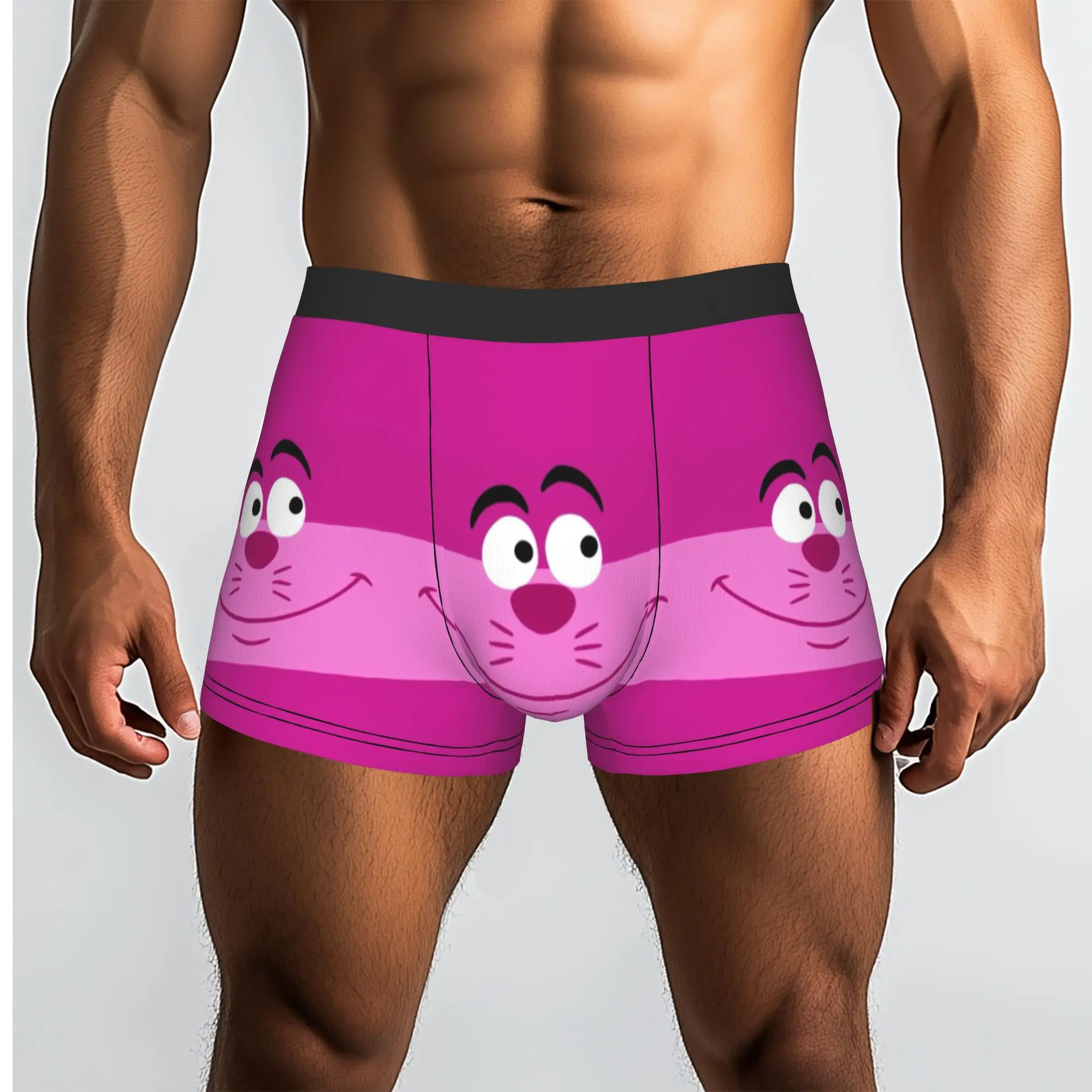 Custom Male Funny C-Cheshire Anime Cat Underwear  Boxer Briefs Breathable Shorts Panties Underpants