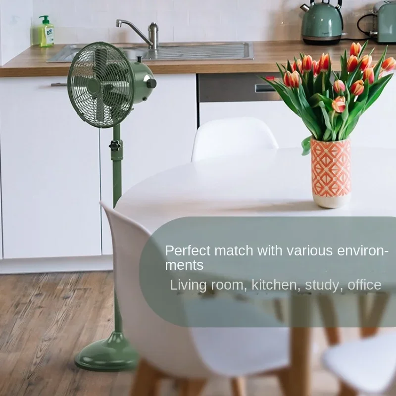 8 بوصة العتيقة الزخرفية المعادن الدائمة مروحة الأدبية والطراز القديم العمودي المعادن الرجعية مراوح كهربائية الحنين الصامتة المشجعين