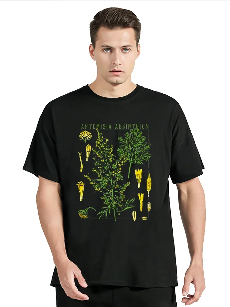 T-Shirt Casual Tees Absinthe T Shirt Botanical Garden Plant Print Art Botany Bloom Fruit Flower Grow Funny T Shirt Men Clothing