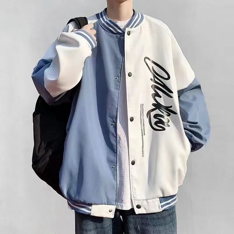 New 2026 Men's Baseball Jaet Fce Lined Printed Spring Summer Hong Kong Sle Trendy Color Blo Polyester Jaet for Jun...