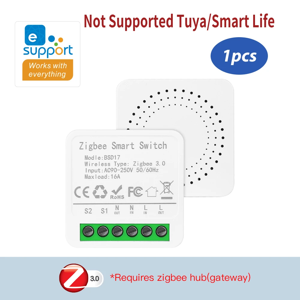 16A ZigBee Smart Switch Module eWeLink App DIY Smart Breaker Relais voor SmartThings Alice Alexa Google Home Assistent Zigbee2MQTT