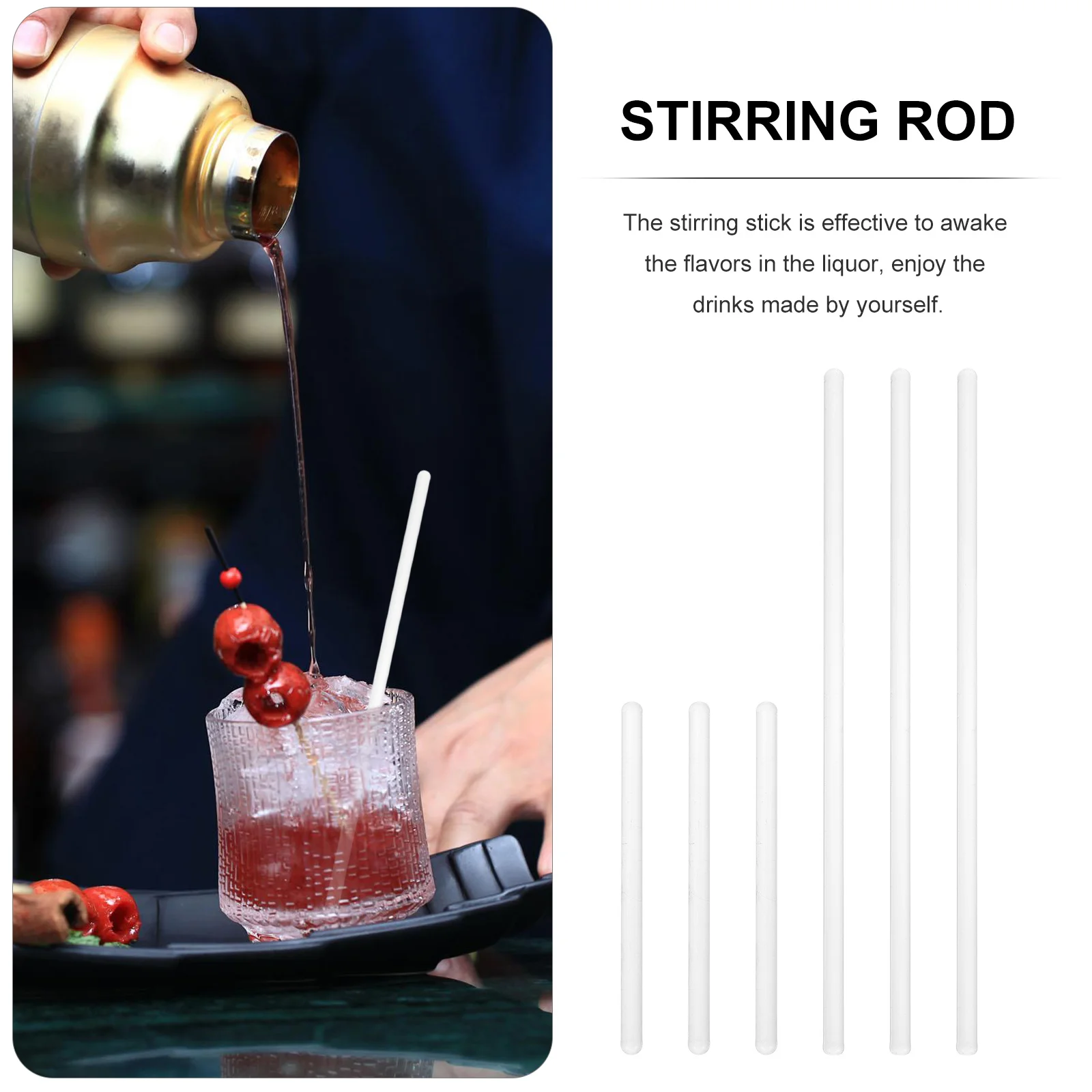 

6Pcs Professional Stirring Rod Combine with Cocktail Shaker Enjoy Homemade Drinks Experiment Stirring Stick School Mixing Rod