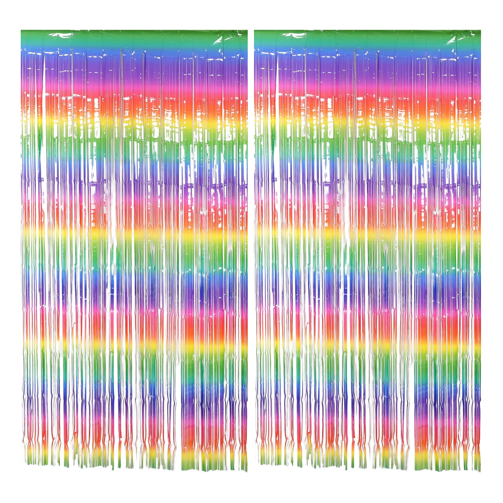 Lighting Decor Photos - 2Pcs Tirai Foil Pelangi Berwarna Pastel