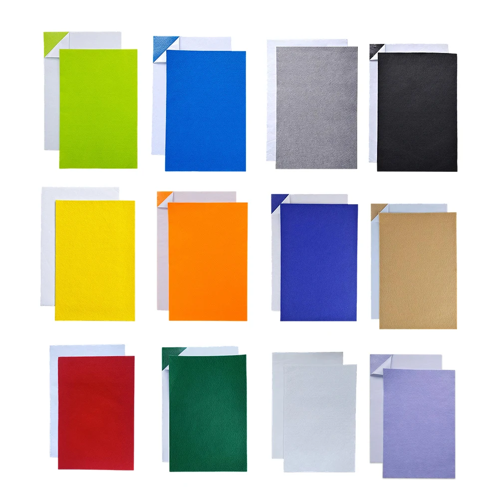 Láminas de Fieltro Autoadhesivas, Láminas de Fieltro Suave con Respaldo Adhesivo para Proyectos de Arte y Manualidades, 20x30cm, 2 Piezas/Paquete
