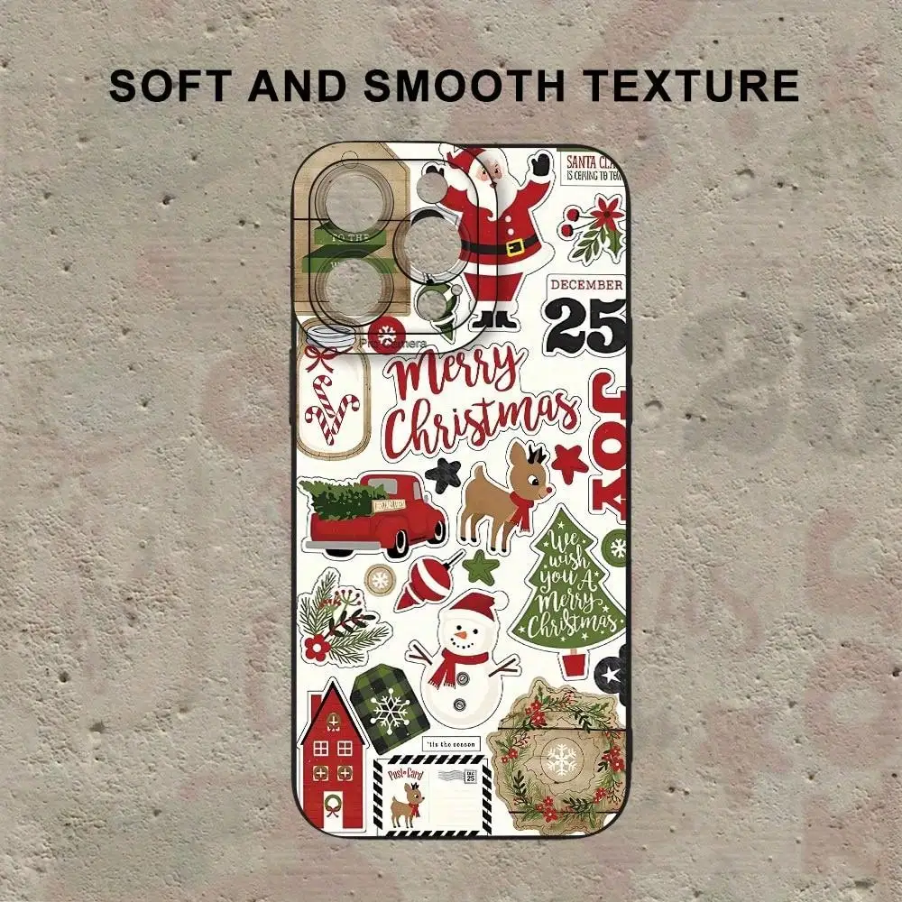 الإبداعية سانتا شجرة عيد الميلاد ثلج عيد الميلاد إكليل حالة الهاتف لفون 17 إلى 11 برو ماكس زائد