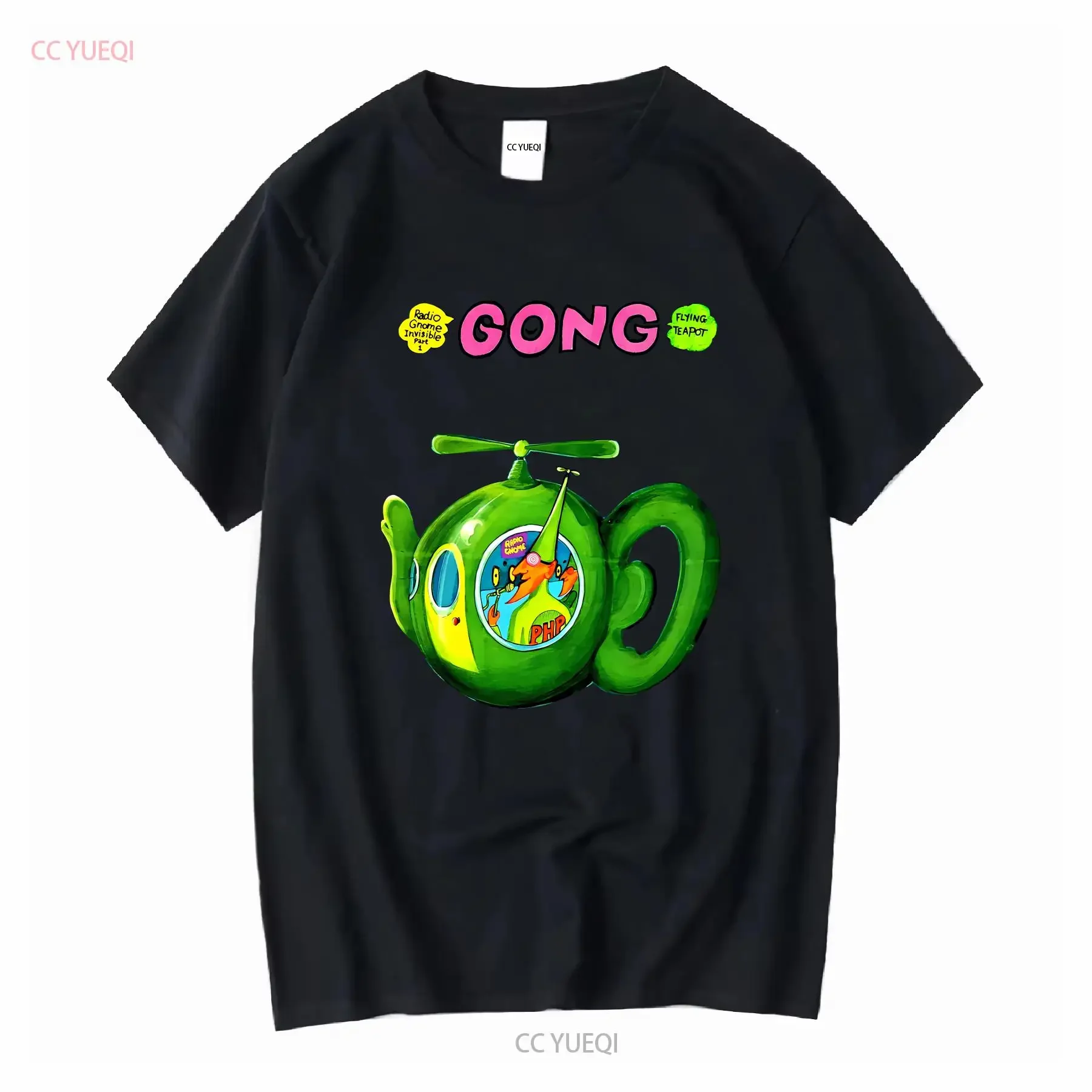 Gong Rock Band Daevid Allen camiseta tetera voladora Didier Malherbe Pip Pyle manga larga vintage lavado Casual cómodo homme