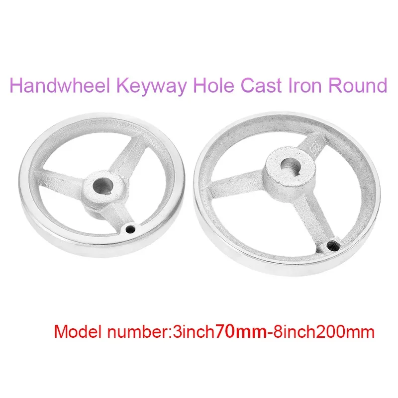 

1 PC M3 M4 M8 4 Spoke Round Iron Hand Wheel 3/4/4.5/6/8 Inch for Lathe Milling Grinder Industrial Machine Tools 70mm-195mm Dia