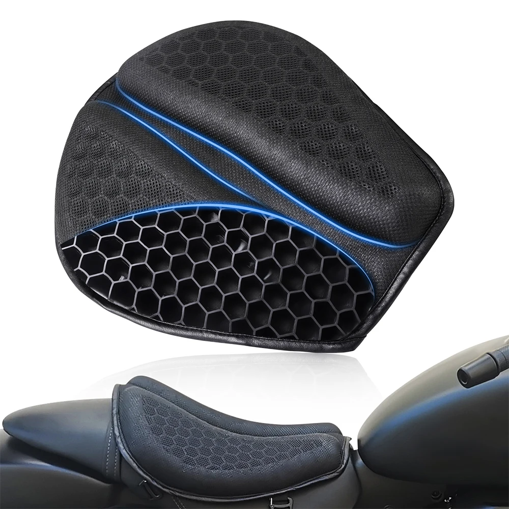 Motorcycle Seat Cushion 3D Honeycomb Anti-slip Motorcycle Gel Seat Cushion Moto Pressure Relief Ride Seat Pad Moto Accessories