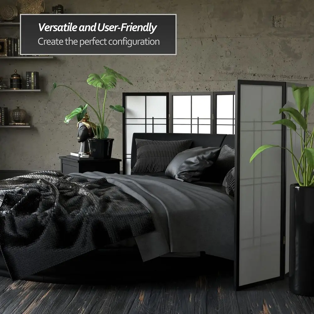 شاشة شوجي قصيرة بطول 4 أقدام - أسود - 4 ألواح