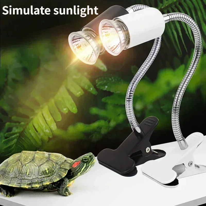 Żarówka halogenowa 50W w zestawie Lampa grzewcza dla gadów Regulowane lampy grzewcze do akwarium na gęsiej szyi dla żółwia Jaszczurka Wąż Terrarium