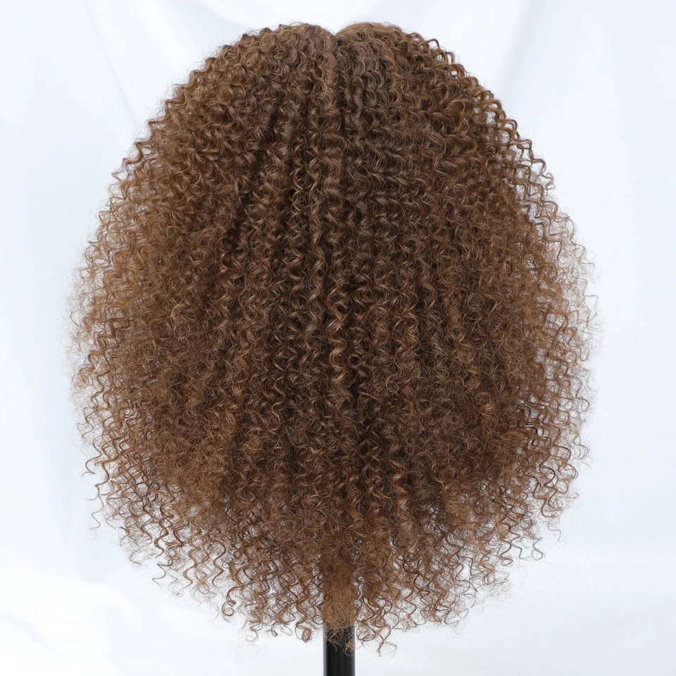 Длинный Ombre Афро Кудрявый Синтетический Парик 24-дюймовый Джерри Керл Глубокая Часть Парики Фронта Шнурка Для Женщин Синий Медь 613 Выделите Парики