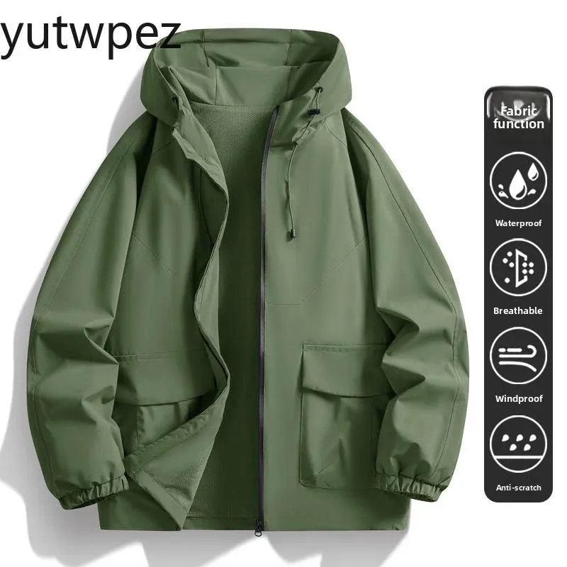 Hooded Windproof Jacket Waterproof Windbreaker Outdoor Mountaineering Cycling Hiking Climbing Fishing Camping Coats Jackets Coat