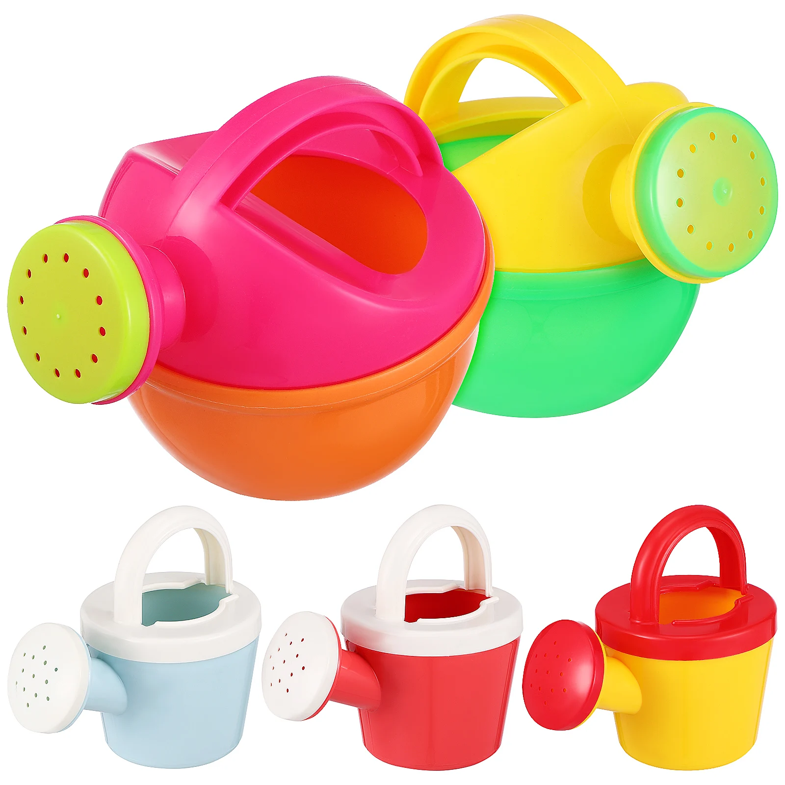 

5pcs Kids Watering Can Set Plastic Safe Lightweight Tools Small Garden Toy Handle Beach Sand Toys for Children Age 4-6
