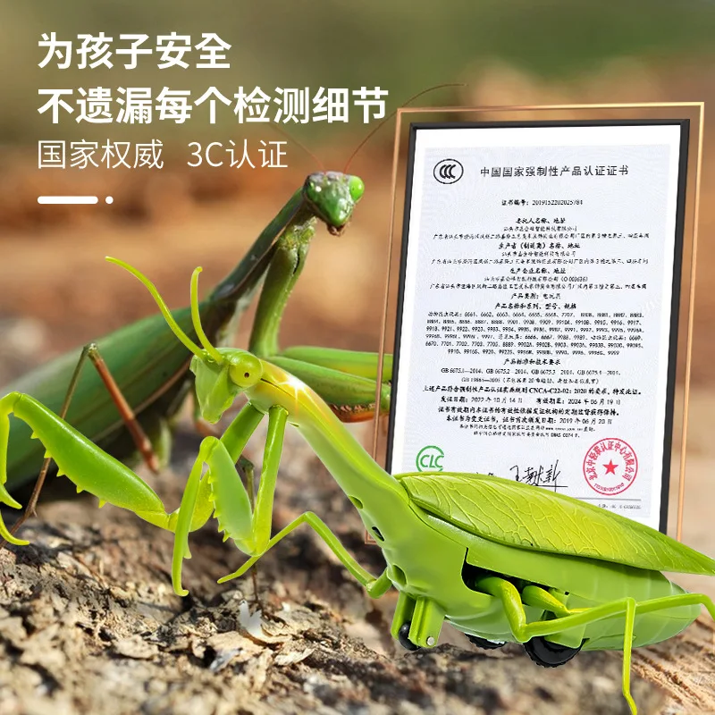 Jouet d'insecte de farce de mante de prière infrarouge de télécommande électrique simulée avec des lumières, cadeau de jouet drôle d'Halloween pour enfants, XT244