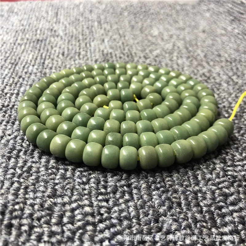 

Factory Supply Emerald Green Bodhi Bracelet 108Yin Leather Barrel Beads Bodhi Seed Buddha Beads Bracelet