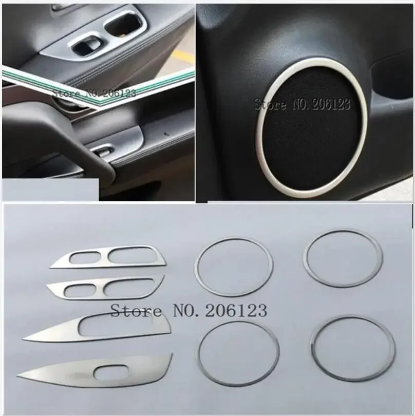 For Nissan X-Trail T32 Rogue 2014 2015 2016 2017 2018  Matte Side Door Audio Speaker Cover Decorative Circle Ring Cover Trims