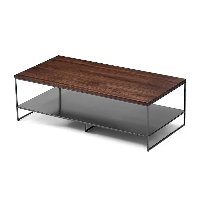

Nordic retro wabi style North American black walnut solid wood coffee table living room small
