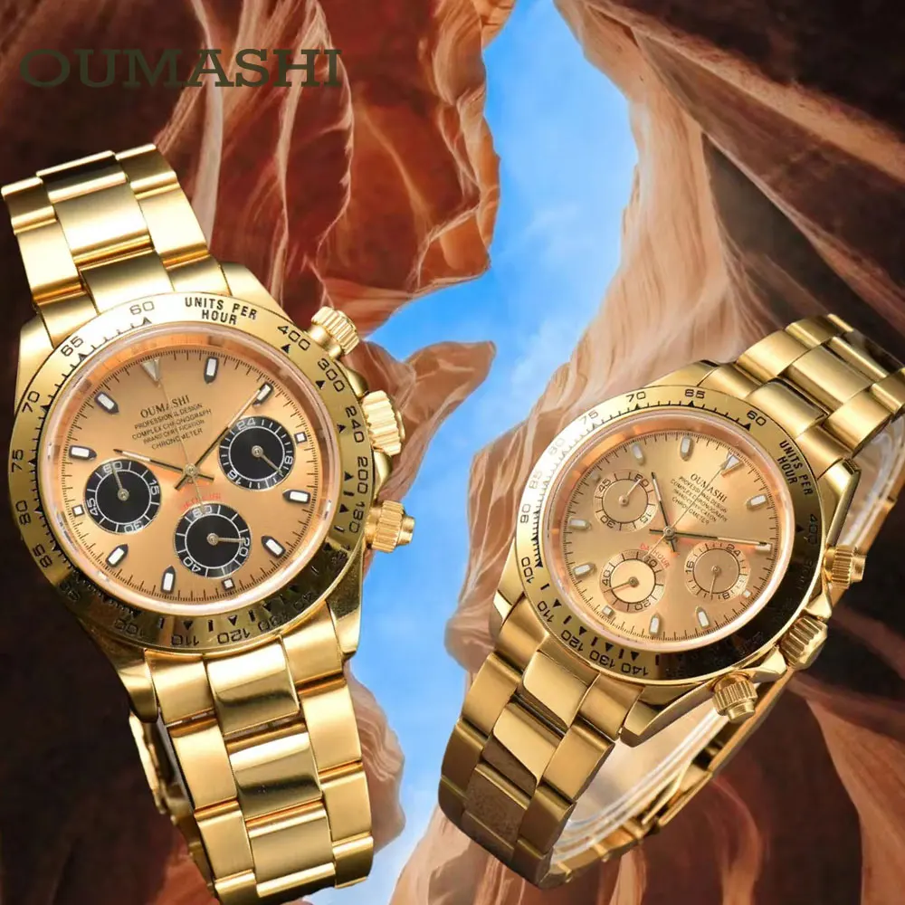 

VK63 Chronograph 2023 New OUMASHI-DTN Series Senior Men's Three Eye Quartz Watch Sapphire Stainless Steel Waterproof