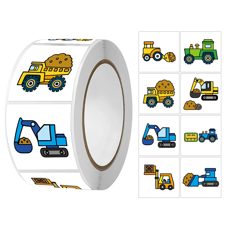 ملصق مضاد للمياه لودر أطفال بالريموت كنترول شاحنة مطافئ جرار جرافيتي ورق مزين حقيبة دفتر الأستاذ #4