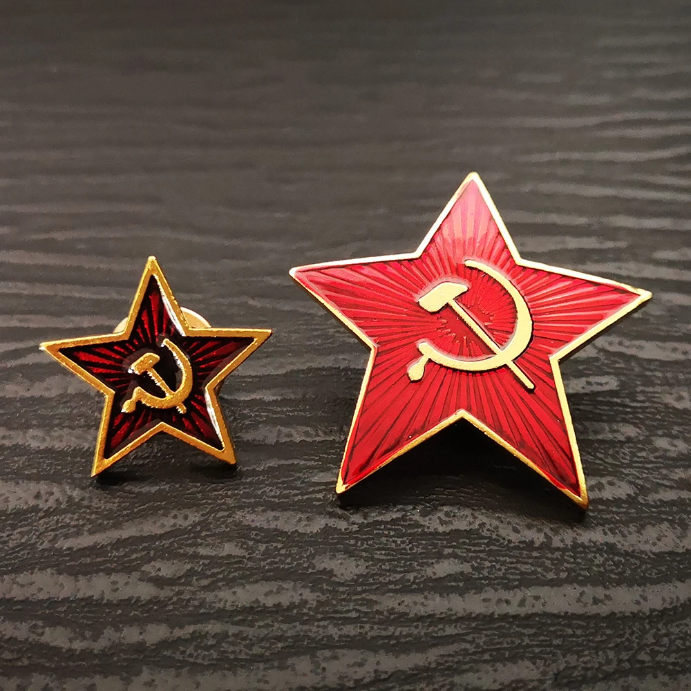 Insignia de estrella roja de la URSS, alfileres de solapa, símbolo Vintage, clásicos antiguos, insignia de Metal Retro, broche, colección de recuerdos, Unión Soviética