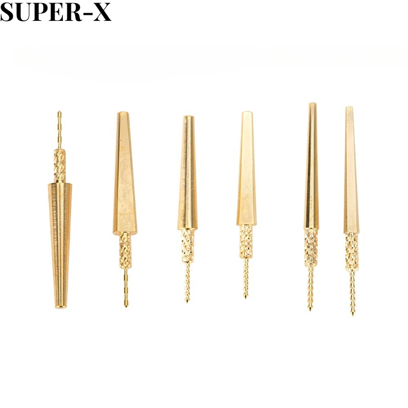 Dental Brass Gold Plated Fringed Dowel Pins Die Locating Pins Dental Lab Denture Casting Metal Pins For Dental Model tool